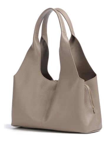 Leren shopper taupe - (B)39 x (H)24 x (D)16 cm