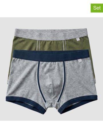 2-delige set: boxershorts grijs/kaki/donkerblauw