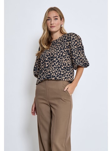 Blouse lichtbruin/zwart