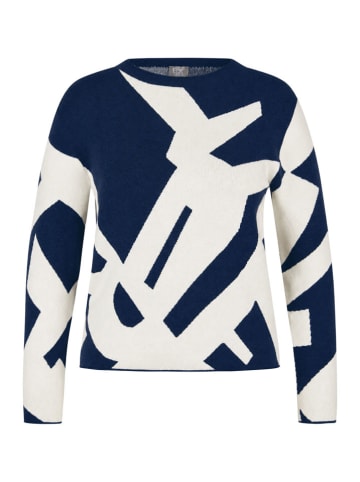 Pullover in Dunkelblau/ Weiß