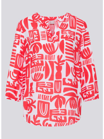 Bluse in Weiß/ Rot