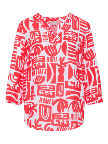 Bluse in Weiß/ Rot