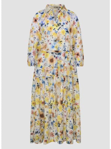 Kleid in Gelb/ Hellblau/ Weiß