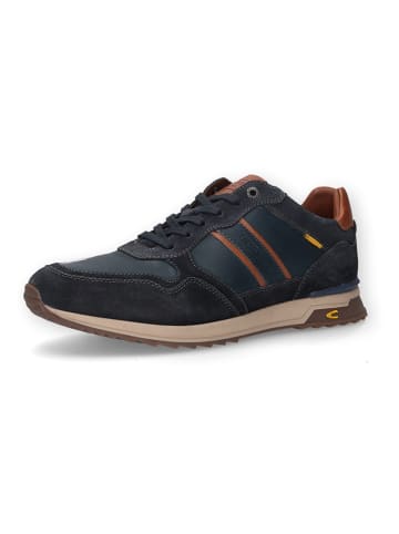 Leder-Sneakers in Dunkelblau