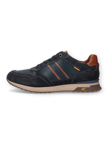 Leder-Sneakers in Dunkelblau