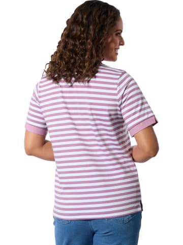 Poloshirt wit/paars