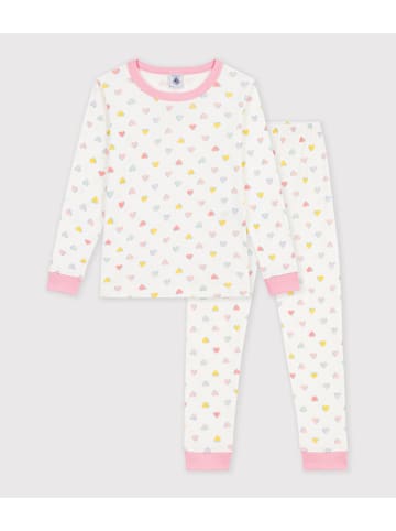 Pyjama in Weiß/ Rosa