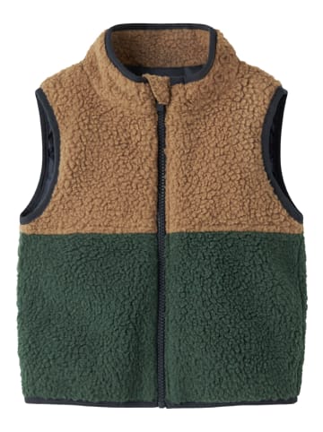 Fleece bodywarmer "Mall" groen/lichtbruin