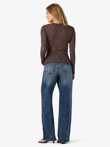 Spitzen-Longsleeve "Judith" in Braun