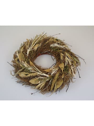 Wieniec dekoracyjny "Grasses" w kolorze jasnobrązowym - Ø 35 cm