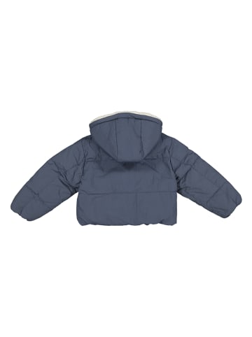 Omkeerbare doorgestikte jas "Maria" blauw/crème