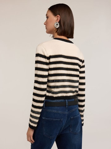 Cardigan in Creme/ Schwarz