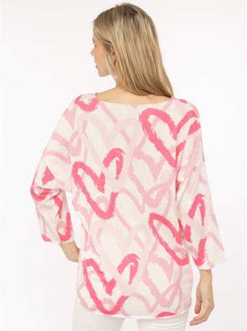 Longsleeve "Herzen" crème/roze