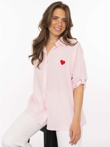 Tunika "Stripes & Heart" w kolorze jasnoróżowym