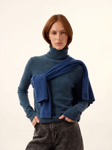 Kaschmir-Rollkragenpullover "Ava" in Dunkelblau