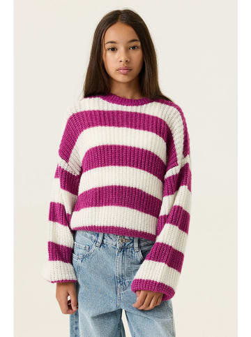Pullover in Lila/ Weiß