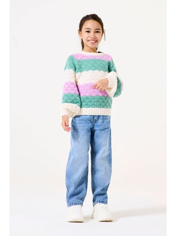 Pullover in Flieder/ Grün/ Weiß
