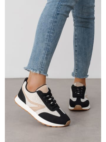 Sneakersy w kolorze beżowo-czarnym