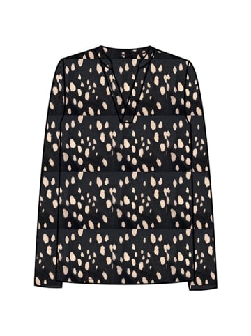 Bluse in Schwarz/ Beige