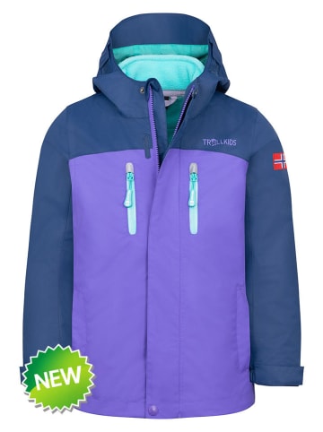 3in1-Funktionsjacke "Bryggen" in Lila/ Türkis