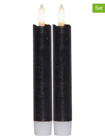 2-delige set: led-lichtsnoeren "Flamme" zwart - (H)15 x Ø 2,1 cm