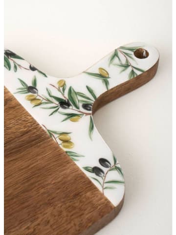Deska 2w1 "Olive Mango" w kolorze brązowo-białym do krojenia - 40 x 20 cm