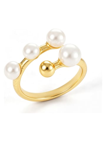 Vergold. Ring mit Perlen
