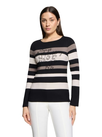 Longsleeve in Schwarz/ Creme/ Beige