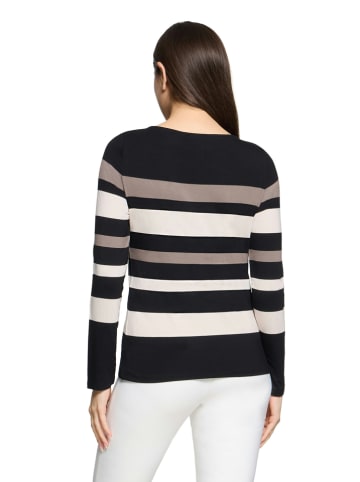 Longsleeve zwart/crème/beige