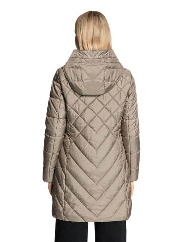 Doorgestikte jas beige