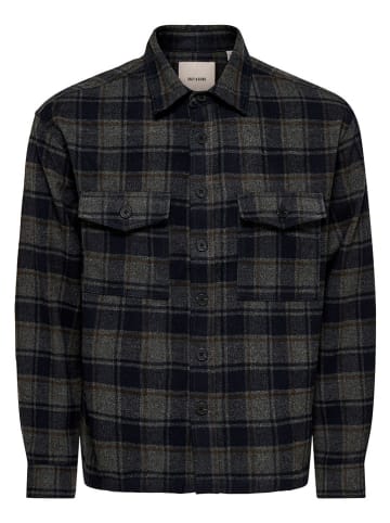 Blousejas "Seske" grijs/donkerblauw