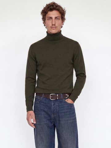 Wełniany golf w kolorze khaki