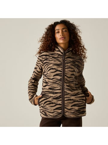 Fleecejacke "Frankie" in Beige/ Schwarz