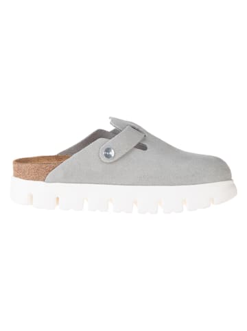 Leder-Clogs "Boston Chunky" in Grau