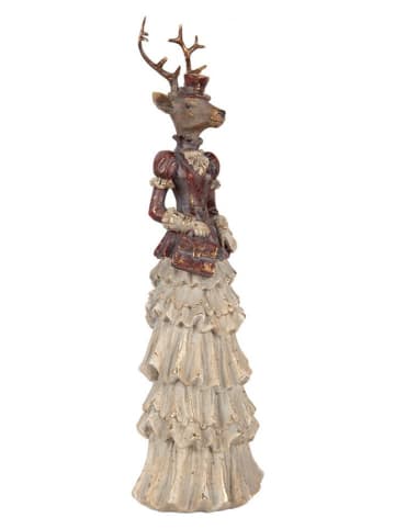 Figurka dekoracyjna "Deer" w kolorze brązowo-kremowym - 13 x 41 x 11 cm