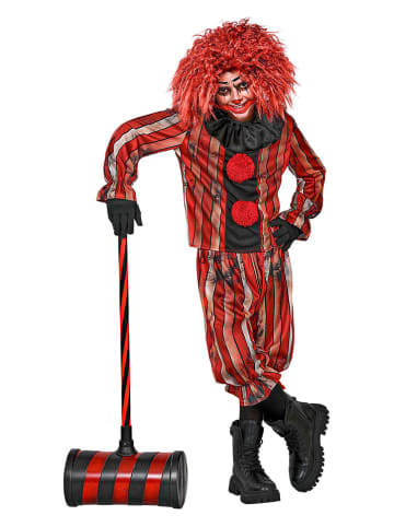 3-delige kostuum "WICKED CLOWN" rood