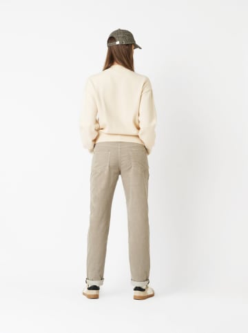 Spijkerbroek - girlfriend fit - beige