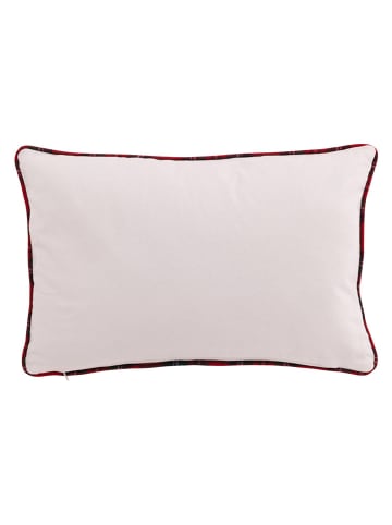 Kissen in Weiß/ Rot - (L)45 x (B)30 cm