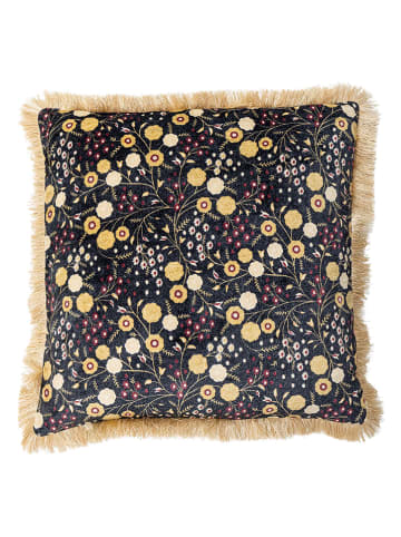 Kussen "Eydis" donkerblauw/beige - (L)45 x (B)45 cm