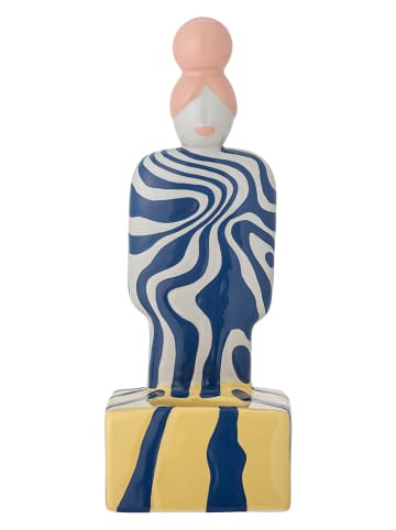 Kerzenhalter ''Priya'' in Blau/ Gelb - (B)10 x (H)25 x (T)9 cm