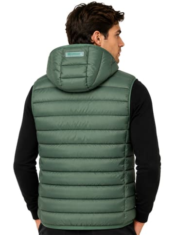 Doorgestikte bodywarmer "Vamiglobe" groen