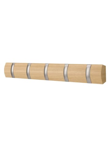 Wandgarderobe ''Filip 5'' in Natur - (B)51 x (H)6 x (T)3 cm