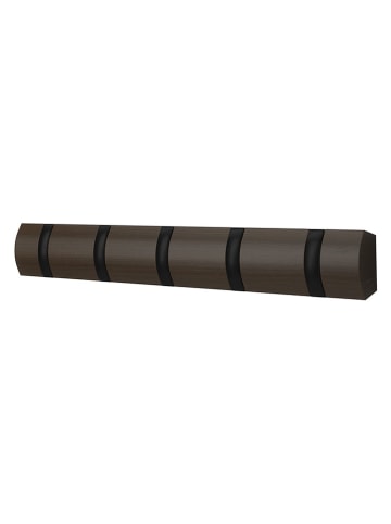 Wandgarderobe ''Filip 5'' in Walnuss in Braun - (B)51 x (H)6 x (T)3 cm