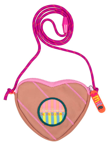 Brustbeutel "Herz - Kleine Freunde" in Gelb/ Orange/ Rosa - (B)12 x (H)10 cm