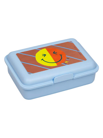 Lunchbox "Happy Face - Kleine Freunde" in Hellblau - (B)16 x (H)11 x (T)5 cm