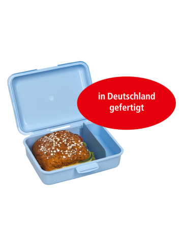 Lunchbox "Happy Face - Kleine Freunde" in Hellblau - (B)16 x (H)11 x (T)5 cm