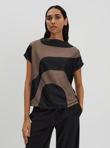 Bluse in Schwarz/ Hellbraun