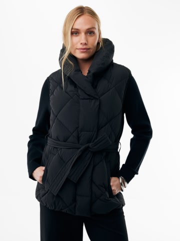 Doorgestikte bodywarmer zwart