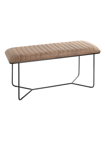 Sitzbank in Beige/ Schwarz - (B)100 x (H)48 x (T)38 cm