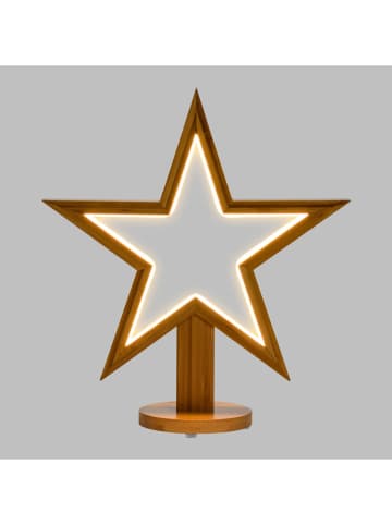 Lampa dekoracyjna LED "Star" w kolorze jasnobrązowym - 32,5 x 35 x 12 cm